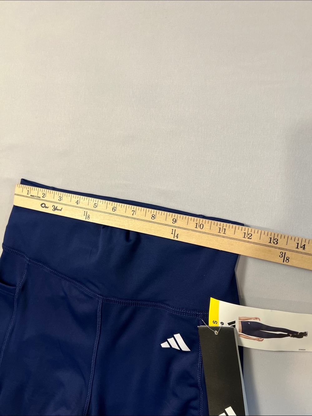 adidas Navy High-Waist Women's Athletic Leggings - Picture 6 of 9